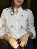 Camisa Transfronteriza Europea y Americana Nueva para Mujer de Manga Larga con Estampado de Oreja de Madera Top para Mujer para Comercio Exterior