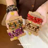 Conjunto de Pulseiras de Contas Multicamadas Coração Estilo Boêmio Pulseira de Mão com Contas Pulseira de Anel para Mão Joias para Mãos Femininas