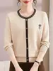 Suéter de punto redondo de otoño para madre, holgado y elegante, nuevo modelo 2026, suéter pullover de talla grande para mujeres de mediana edad y mayores
