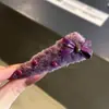 Pinza para el pelo morada de felpa de alto valor estético con lazo de dibujos animados dulces y diseño de gatito, Pinza lateral para el uso diario, Pinza de presión versátil