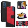 Funda de cuero para teléfono Samsung Xcover7 Glory Magic 6, con diseño de tarjeta de color en contraste y empalme de tres colores.