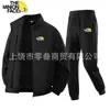 Conjunto de Dos Piezas para Hombre, Cardigan de Algodón Casual de Invierno y Pantalones Deportivos, Sudadera con Cuello Alto Forrada de Polar, Ropa Deportiva