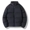 Jaqueta de algodão da moda estilo coreano para jovens, gola alta estilo Hong Kong, design simples e espesso, adequada para usar no inverno, casaco puffer de corte solto