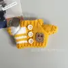 Ropa de bebé con botones de punto 17 cm primera, segunda y tercera generación Labubu accesorios para fiesta de sentarse, muñeco de peluche de perro