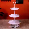 Adornos para mesa de postres soporte de exhibición desechable juego de tazas para pasteles y frutas decoración de mesa de buffet frío de cumpleaños soporte para pasteles decoración