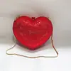 Bolso de Noche Rojo con Forma de Corazón de Melocotón Incrustado de Diamantes Bolso tipo Clutch de Corazón con Forma de Corazón Bolsa de Estuche Duro Comercio Exterior Vestido de Banquete Bolso para Mujer