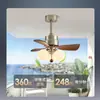 Lámpara de Techo Ventilador Multicabezal Estilo Retro de Alta Gama, Ventilador de Techo Inteligente y Sencillo de Protección Ocular para Dormitorio y Estudio