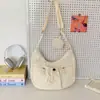 2025 Nova Bolsa de Ombro Leve com Cordão Plissado para Meninas Estilo Fresco Casual Preguiçoso Bolsa Bolinho Bolsa Transversal Feminina