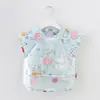 Falda Bib de Cobertura para Bebé de Primavera y Verano Impermeable Bolsa de Comida para Niños Ropa de Comer de Algodón Puro de Manga Corta Fina de Verano