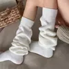 Calcetines JK Japoneses Apilados de Elefante Otoño/Invierno Adelgazantes Oculta Carne Calcetines de Burbujas Estilo Uniforme Escolar Blanco Artefacto para Alargar Piernas con Faldas Cortas
