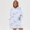 Manta de TV Cálida de Invierno Manta Perezosa Casual Estampado de Vaca Leopardo Blanco y Negro Sudadera Pijama Ropa para el Hogar
