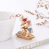 Llavero de Metal Color Vela Barco de Vela Exquisito Moda Diamante Colgante para Bolso Regalo Pequeño Creativo