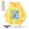 Sudadera con Capucha de Dibujos Animados Azul Pequeño para Apretar Agua Diseño para Niños Sentido de la Moda Ropa Exterior de Nicho Ropa de Otoño para Niños Dibujos Animados