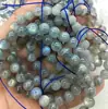 Pulseira de Pedra da Lua Cinza Gelo Natural com Forte Brilho Azul e Lustre, Presente para Joias DIY, Atacado para Live Streaming