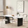 Mesa Ilha Villa com Laje de Pedra Branca Pura, Madeira Maciça, Moderno Minimalista Apartamento Grande Lar Nórdico Madeira de Freixo Design Master