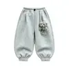 Calça de Pelúcia para Meninos Estilo Coreano Calça Lanterna Outono/Inverno 2026 Nova Roupa Externa Quente de Fleece Espessado de Uma Peça para Crianças