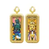 Deus da Riqueza Amarelo Estilo Xizang, Deus da Riqueza Preto, Tara Verde, Zhaliram, Divindade Padroeira do Zodíaco, Pingente Thangka Tridimensional Pintado à Mão