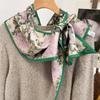 Bufanda Larga de Imitación Seda y Lana de Doble Cara y Doble Capa con Borde Biselado para Mujer, Primavera, Otoño e Invierno, con Correa Ancha, Bufanda Versátil