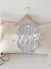 Roupas Finas de Bebê Verão Alça Vestido Floral Costura de Bebê Bolsas Estilo Western Colete Corpete