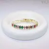 Pulsera Abrible para Mujer, Cobre Dorado, Circonita de Colores en Forma de Gota, Joyería al por Mayor, Joyería Exquisita de Lujo Ligero
