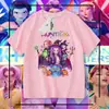 Cazadores de Demonios Kpop Cazador de Brujas Reunión Cuello Camiseta de Manga Corta de Verano Holgada Tallas Medianas y Grandes Tops Casuales para Niños
