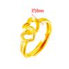 Anillo de apertura doble de amor retro de oro rojo neto para mujer, accesorios transfronterizos, fabricantes de anillos de oro de 24k de imitación, al por mayor
