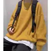 Suéter de punto a rayas y bloques de color con cuello redondo de moda para hombre, nuevo top de punto casual versátil para otoño e invierno 2023, moderno