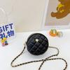 Bolsa de Cadena de Diamantes de Princesa para Niñas Bolsa Redonda Pequeña Nueva Estilo Coreano Moda Bolso Estilo Monedero Bolso Cruzado de Celebridad de Internet