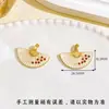 Abanico Plegable Hueco Estilo Chino Antiguo con Colgante de Gota de Agua y Circonita para Mujer