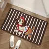 Alfombra Absorbente de Baño Tejida de Lana Sintética Alfombra de Piso de Dibujos Animados Felpudo de Baño Felpudo de Prueba de Baño Alfombra Antideslizante para Puerta