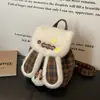 Mochila Fofa de Orelhas de Coelho Desenho Animado para Mulheres 2025 Nova Moda Tendência Super Popular Mochila de Celebridade da Internet Bolsa Peluda de Inverno