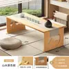 Mesa Pequeña Plegable para Ventanas de Mirador, Mesa Tatami para el Hogar, Mesa de Té de Madera No Maciza, Mesa de Té Estilo Chino, Mesa de Comedor para Repisa de Ventana