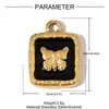 Máscara de Mariposa Retro Francesa Colgante de Acero Inoxidable DIY Pendientes de Corazón Femenino Flor de Cuatro Pétalos Accesorios de Joyería de Acero de Titanio