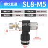 Válvula de Mariposa Reguladora de Velocidad de Tubo de Aire Limitadora de Flujo Unidireccional Cilindro Sl4-M5/6-01/8-02/10-03 Conector Rápido Neumático