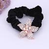 Versión coreana de cuerda para el cabello con diamantes de imitación, anillo para el cabello, flor de franela, accesorios para el cabello, cola de caballo, anillo para el cabello completo, cuerda para el cabello, banda de goma, cuerda para el cabello al por mayor