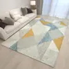 Tapete para Sala de Estar Estilo Ins com Toque de Luxo, Tapete para Limpeza de Poeira de Sofá, Tapete Espesso Refrescante para Cobertura Total do Quarto, Capacho de Fácil Cuidado
