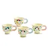 Caneca de Café da Manhã de Menina de Desenho Animado com Coração e Alça de Contas Taça de Vidro Caneca Cerâmica de Escritório Caneca Vermelha Caneca de Alto Valor Estrela
