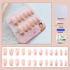 Venta Directa Personalizada de Fábrica Uñas Cortas, Medias y Largas para Manicura, Uñas Portátiles de Fototerapia Hechas a Mano, Pegatinas para Uñas, Estilo de Lujo Accesible 24 Piezas