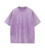 Camiseta de Manga Corta Vintage Lavada Pesada de 270g para Hombre, Camiseta de Media Manga Holgada de Marca de Moda, Top Unisex
