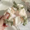 2026 Novo Estilo Estilo Floresta Elástico Alto Prendedor de Cabelo com Laço Preguiçoso, Corda de Cabelo para Rabo de Cavalo em Tecido de Renda para Mulheres