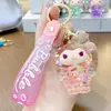 Llavero de Kuromi con aceite y brillos de dibujos animados, llavero para coche, colgante, decoración de llavero para bolso de pareja, regalo