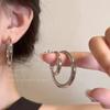 Pendientes de aro plateados para mujer, nuevos aretes de cara redonda con explosiones de 2024, aretes de aro con sentido avanzado de nicho.