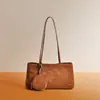 Bolso Tote de Piel de Vaca Vintage Estilo Maillard Otoño/Invierno 2026 para Mujer, Bolso de Hombro de Alta Gama de Gran Capacidad para Mujer