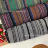 Tela nueva teñida en hilo de lino y algodón estilo étnico estilo chic ropa tradicional pantalones cortos de algodón y lino zapatos hechos a mano bolso tela de lino