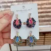 Pendientes Ovalados de Cristal con Cuentas Estilo Étnico Retro 2026 Nuevos Pendientes de Tachuela de Moda Diseño Único Pendientes de Celebridad de Internet