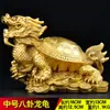 Ornamento de Tartaruga Dragão Mãe e Filho de Bronze, Tartaruga com Cabeça de Dragão de Cobre, Tartaruga Bagua, Decoração de Artesanato para Casa, Sala de Estar, Escritório