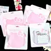 Saco Auto-selante Gato Rosa Embalagem Transparente Desenho Animado Acessório de Decoração Cartão Saco Atacado Cultural Criativo Pulseira Saco de Selagem