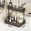 Prateleira de armazenamento para banheiro, organizador de cosméticos para pia de banheiro, prateleira de exibição de camada dupla para bancada de toucador