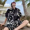 Conjunto de Camisa Hawaiana de Manga Corta para Hombre de Verano, Conjunto de Dos Piezas de Moda, Camisa Casual Suelta de Talla Grande para Hombre y Shorts