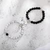 Joyería europea y americana turquesa blanca esmerilada negra buen amigo traje de pareja pulsera femenina con forma de corazón imán piedra magnética pulsera venta al por mayor